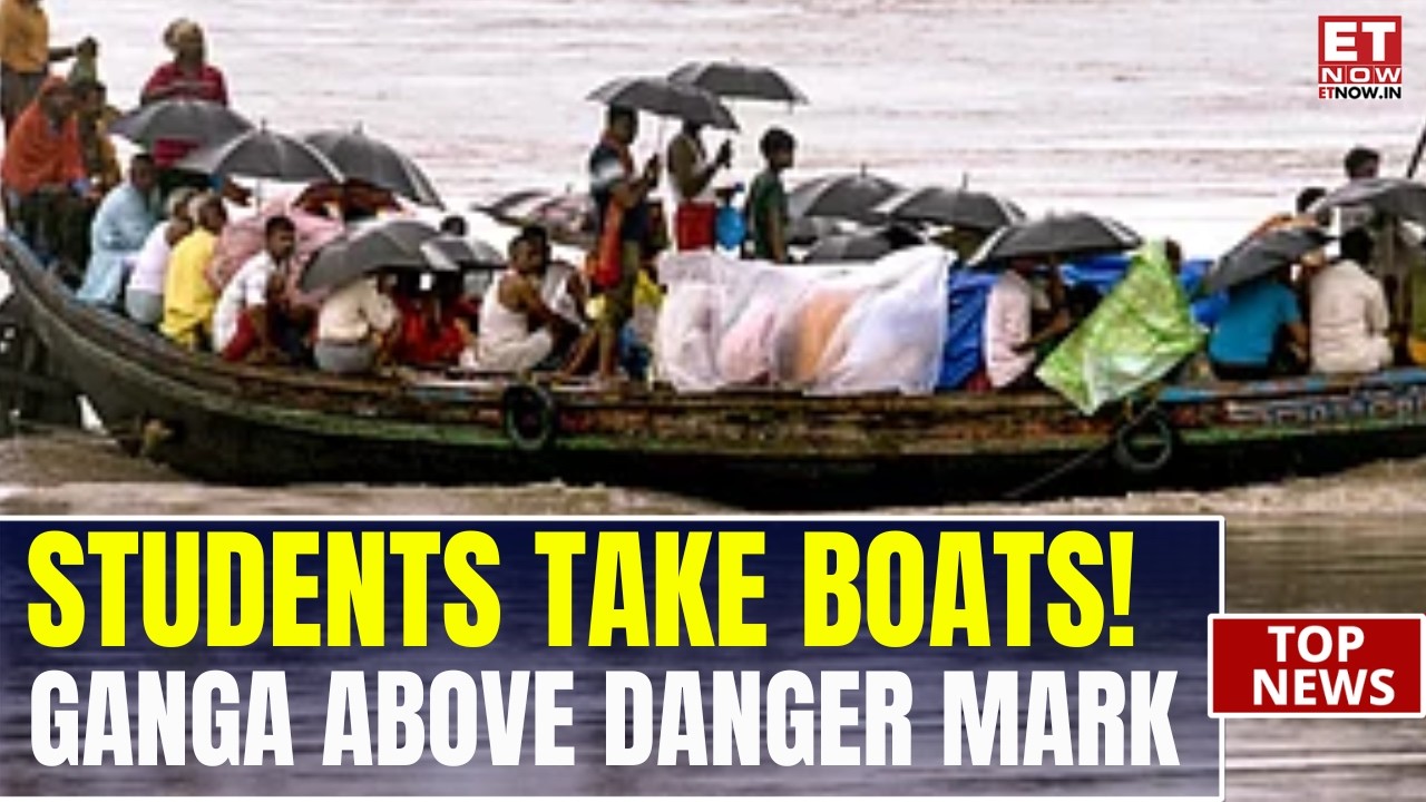 Bihar Flood Crisis Deepens! Ganga Above Danger Mark, Children Risk Boat Journey | Watch | ET Now