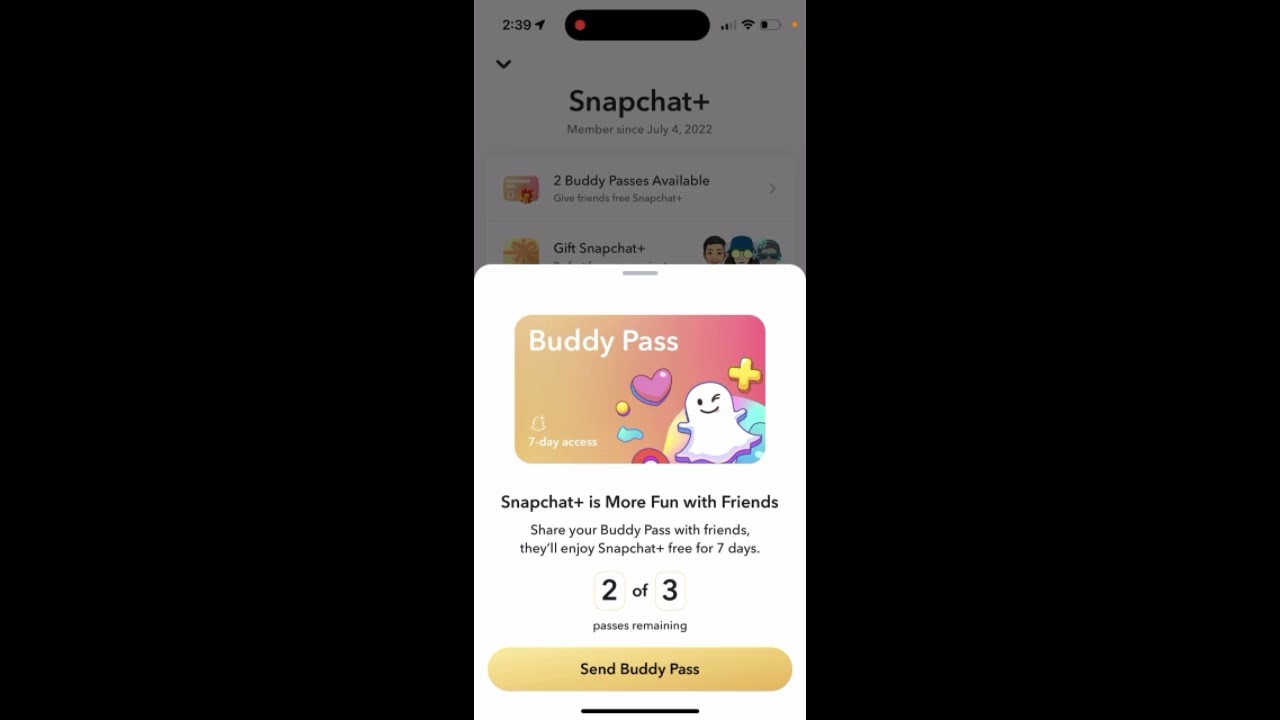 WHY FRIEND IS NOT ELIGIBLE FOR SNAPCHAT BUDDY PASS?