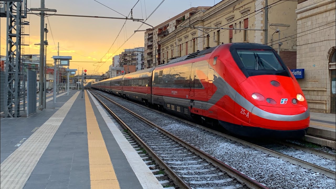 I TRENI NELLA STAZIONE DI BARLETTA | FRECCIAROSSA NUOVA LIVREA, INTERCITY, MERCI...