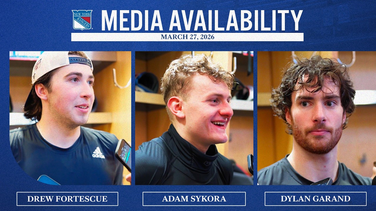 NYR vs CHI: Drew Fortescue, Adam Sykora & Dylan Garand Postgame Media Availability | Mar. 27, 2026