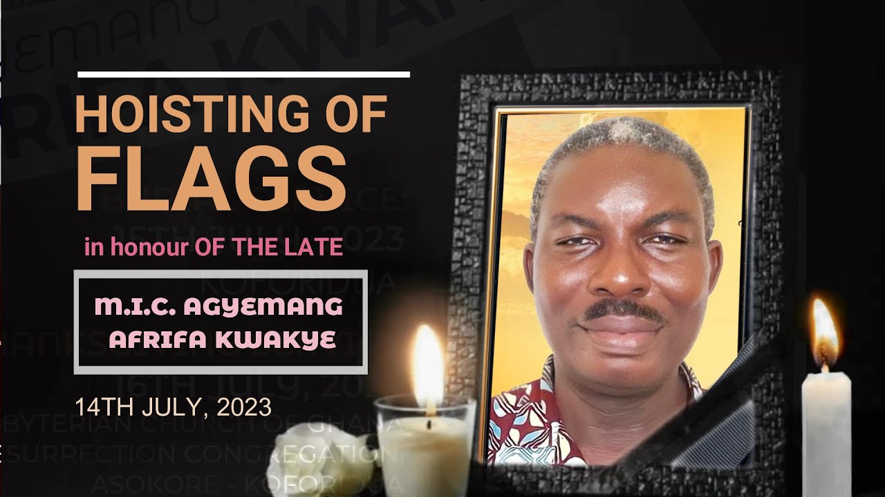 HOISTING OF FLAG in honour of the Late AGYEMANG AFRIFA KWATENG (M.I.C) Led by GHANATA AIRFORCE CADET