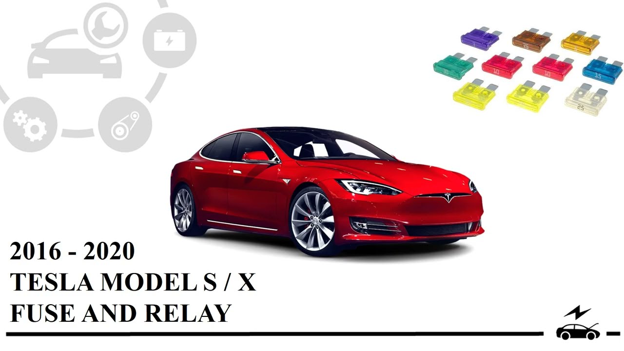 Fuse box diagram Tesla Model S / X FL (2016 – 2020) and relay with designation and location