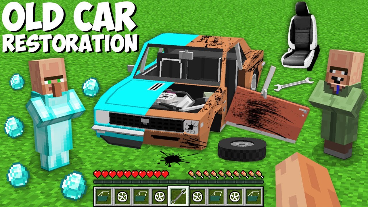 Why did I RESTORE THIS OLD CAR AND UPGRADE IT INTO DIAMOND CAR in Minecraft ? NEW SUPER CAR !