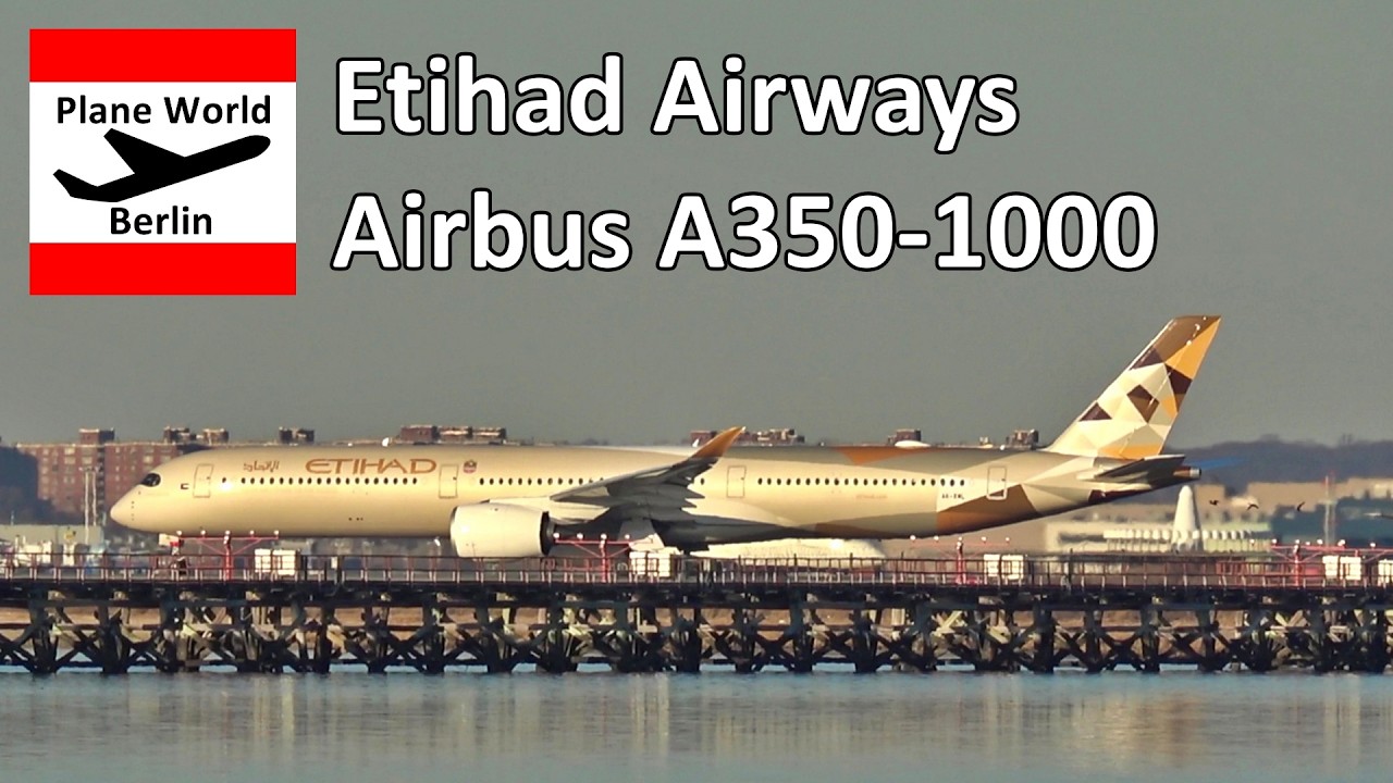 Etihad Airways Airbus A350-1000 *A6-XWL* takeoff from New York JFK Kennedy Airport