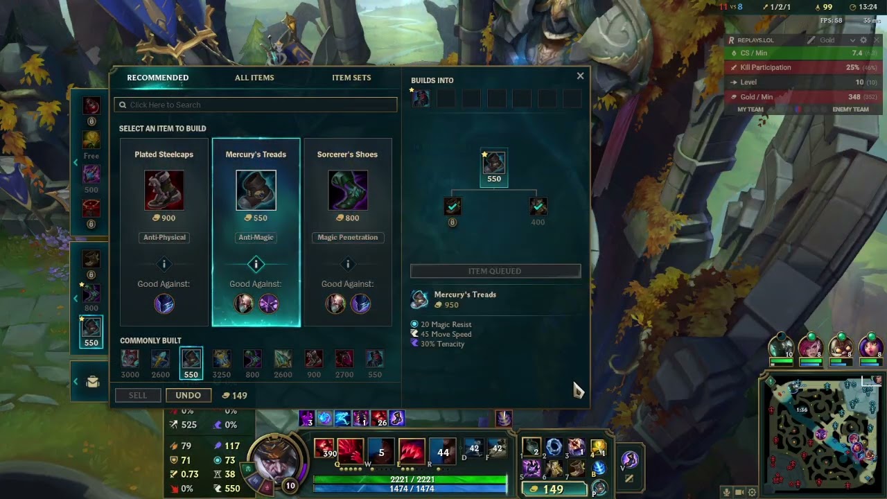 Swain Game 348 (Loss vs Kassadin, Struggle)