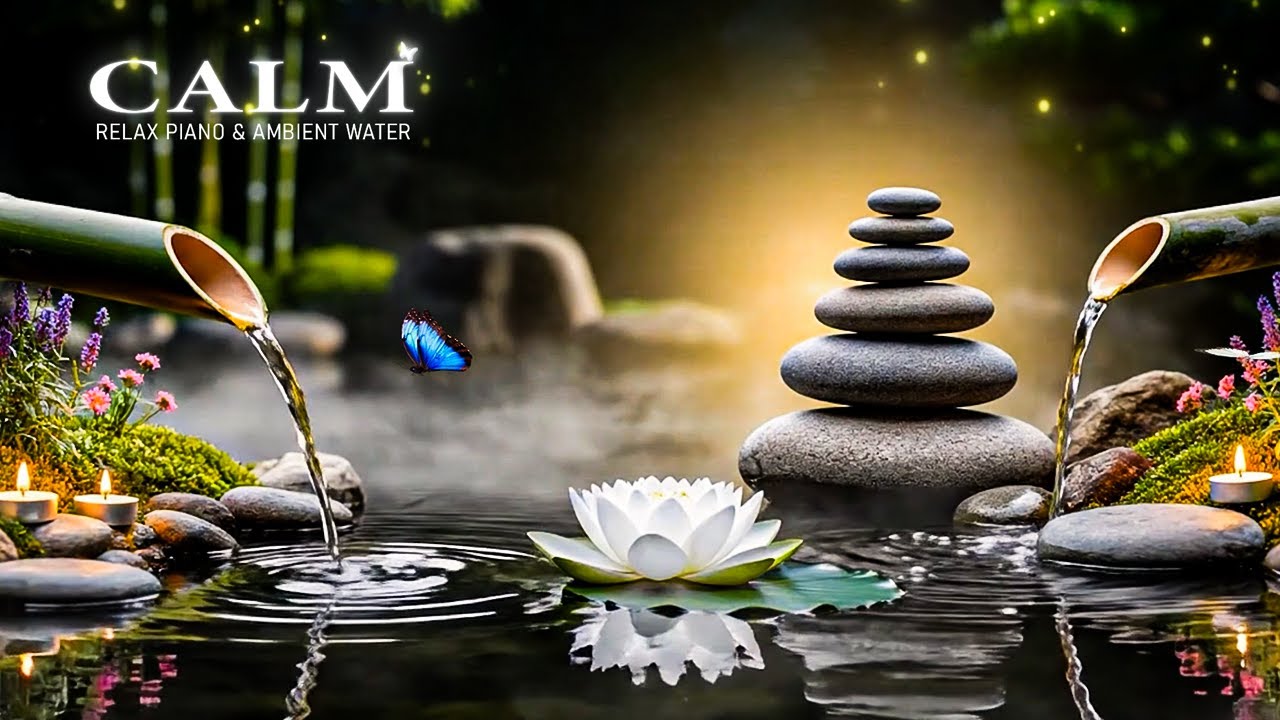 Peaceful Piano with Flowing Water Sounds 🌿 Stress Relief, Calm Anxiety & Inner Peace