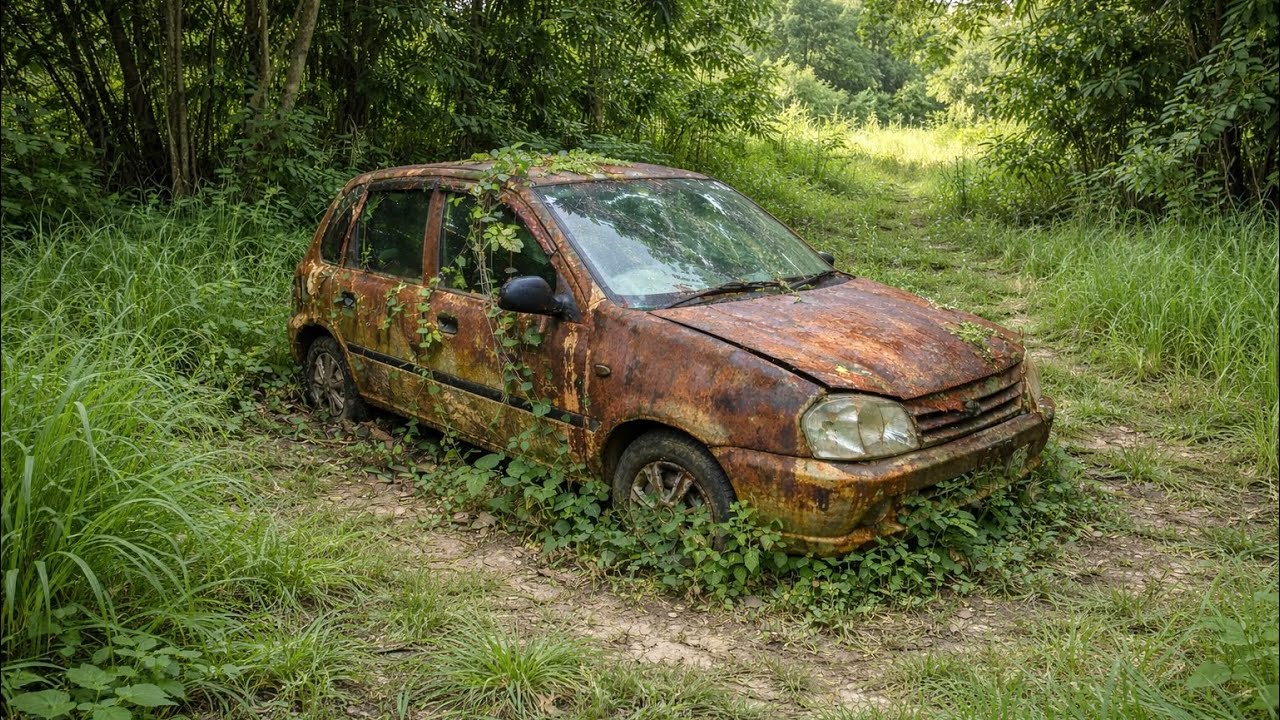 Starting and Test Driving a old Suzuki Car | Abandoned in Jungle for Long Time | Will it Start?