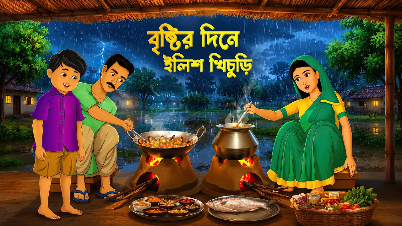 বৃষ্টির দিনে ইলিশ খিচুড়ি | Ilish Khichuri | Bristir Golpo | Bengali Moral Story | Golpo Konna