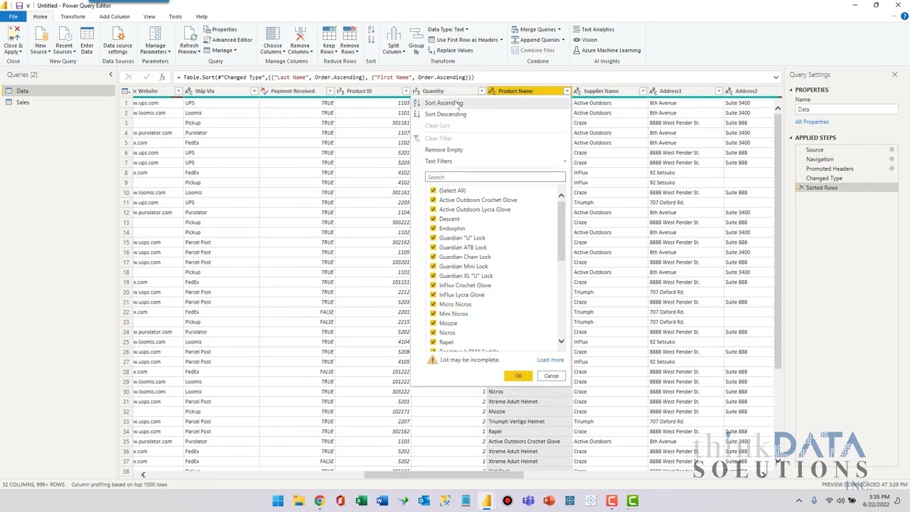 How to Sort by Multiple Columns in Power BI