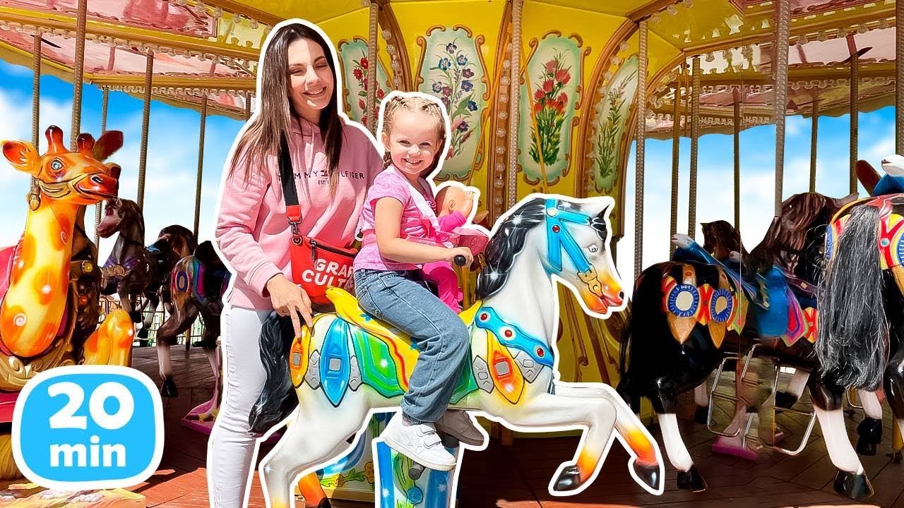 Maya y Lina se lo pasan genial en el parque de atracciones
