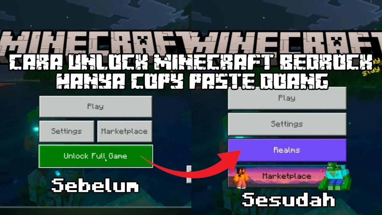 Cara Unlock Minecraft Bedrock Windows 10/11 Diversi 1.21.130+