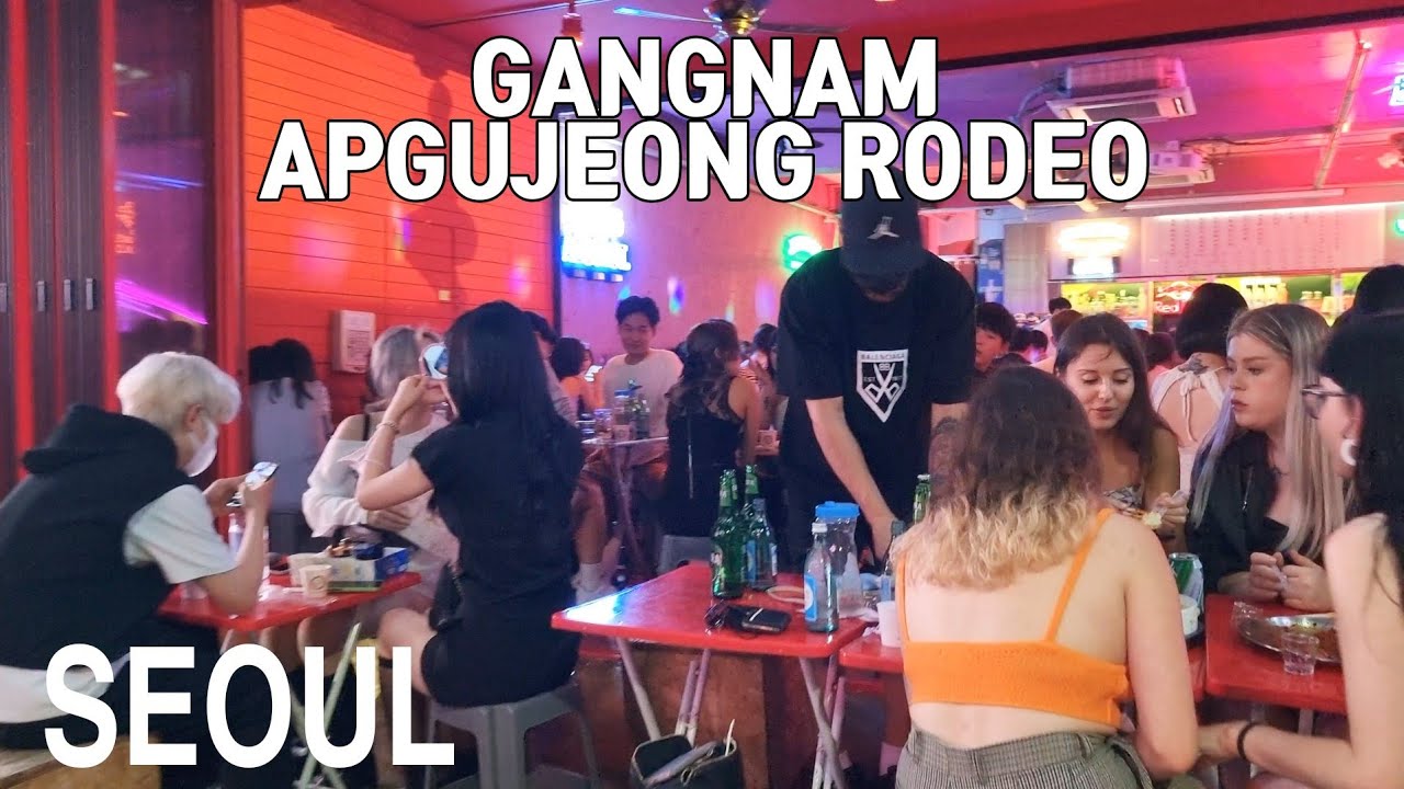 [4K] Gangnam apgujeong rodeo walk-apgujeong rodeo cafe bar and club street saturday night walking