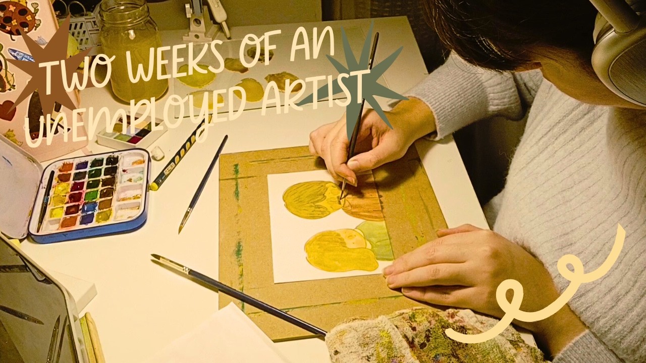 art vlog of an unemployed artist ༘⋆ packing orders, painting & more!