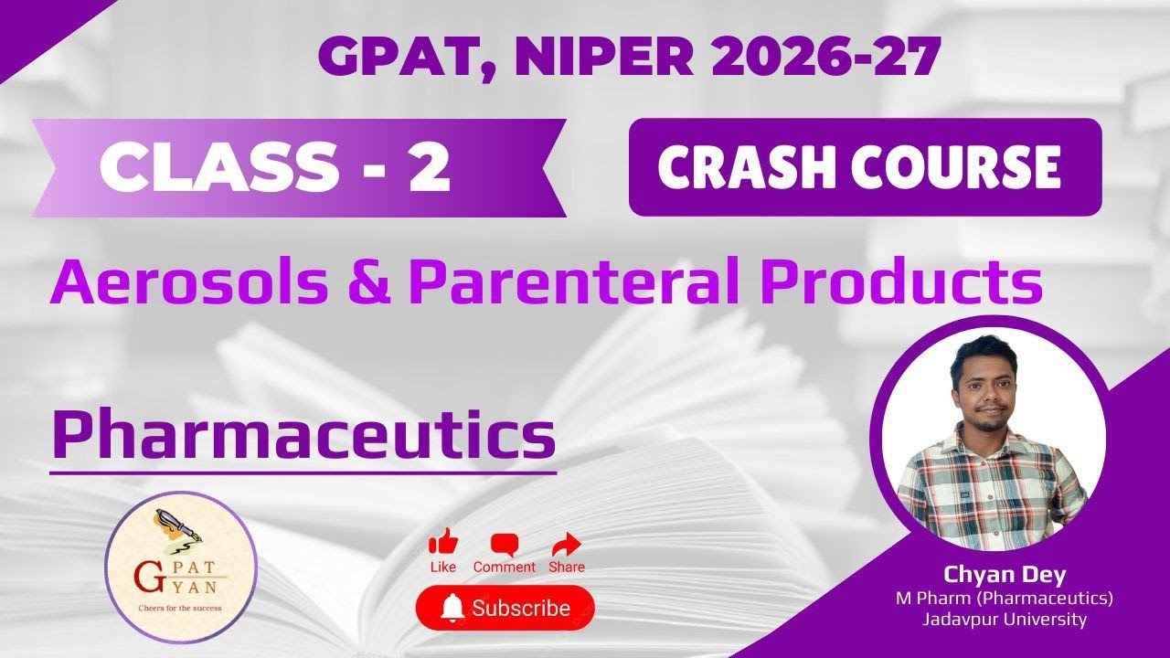 Class- 2 | Aerosols & Parenteral Products | Pharmaceutics | Crash Course | Chyan Dey