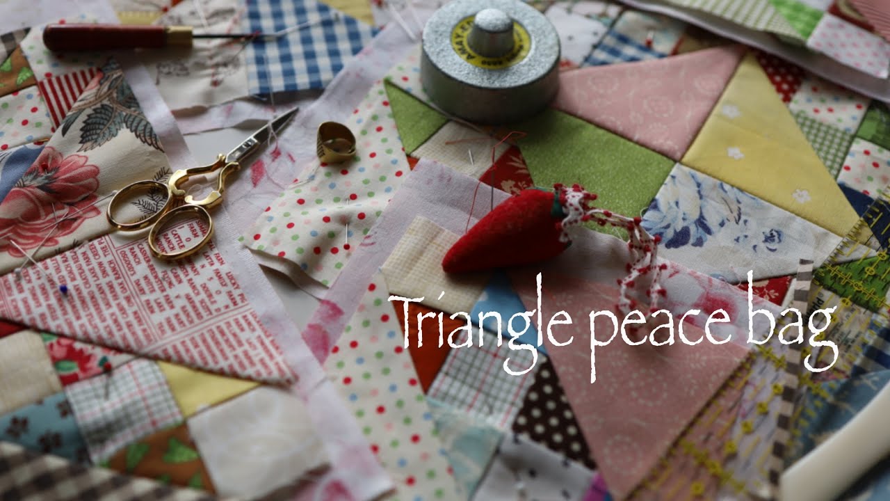 【前編】四角布から作る三角ピースの鞄//size /about// [Part 1] bag made from square cloth