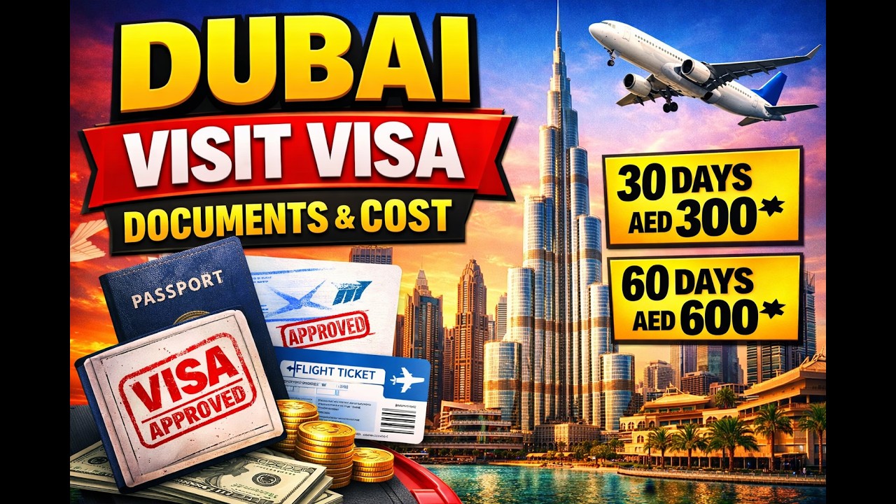 Dubai Visit Visa Explained | 30 Days & 60 Days Visa Cost, Documents & Process#careeradvice #viral