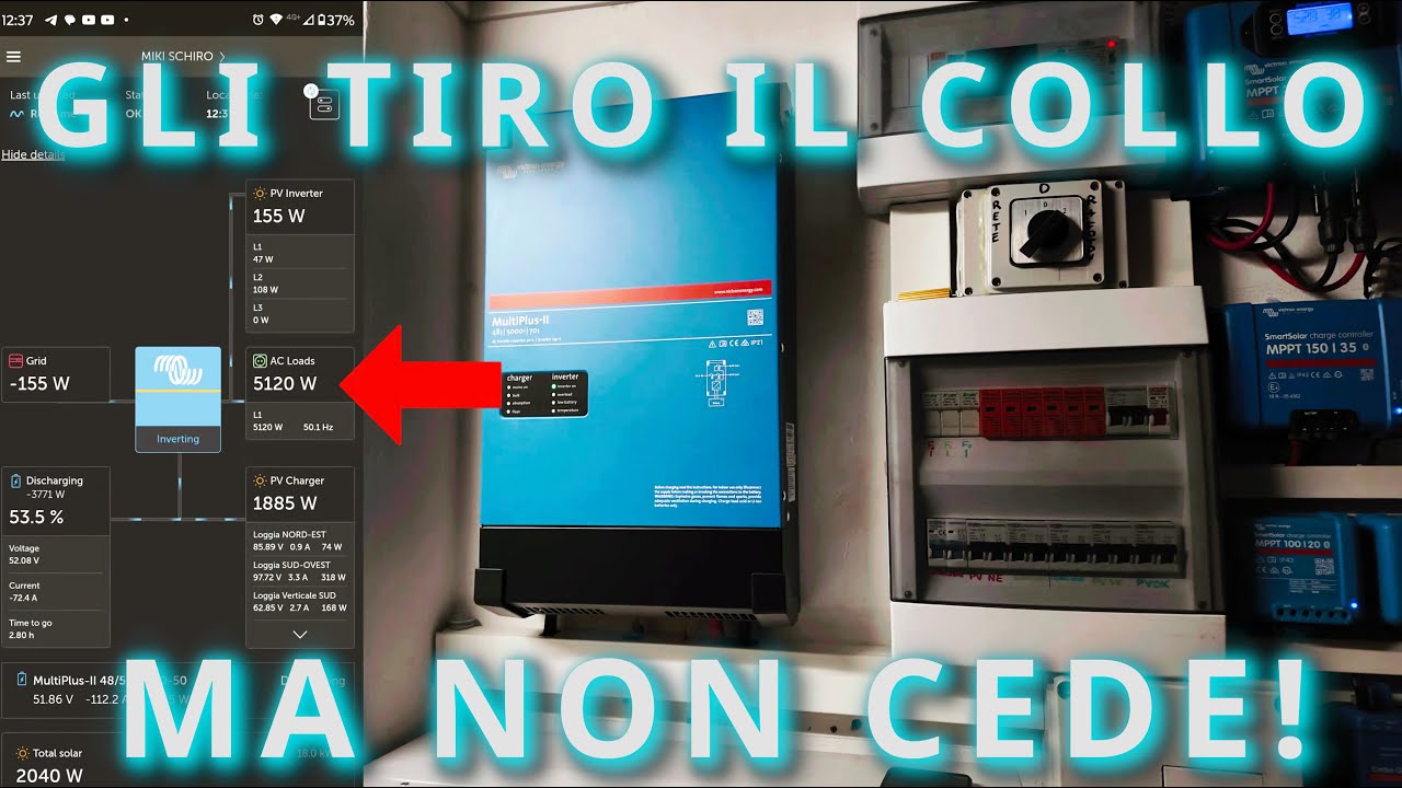 Upgrade impianto finito!! Stress test al Victron Multiplus II