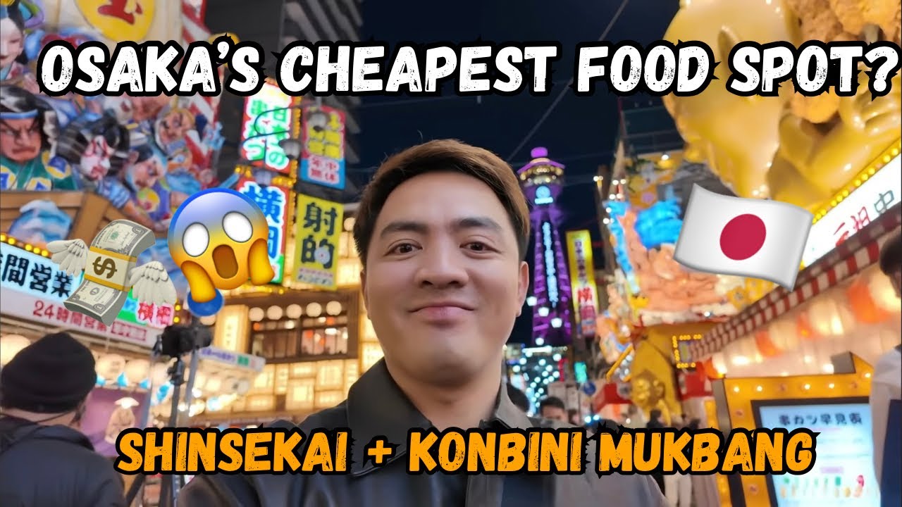 Is This Osaka&rsquo;s CHEAPEST Food Spot? 🇯🇵 Shinsekai + Konbini Mukbang&rdquo;