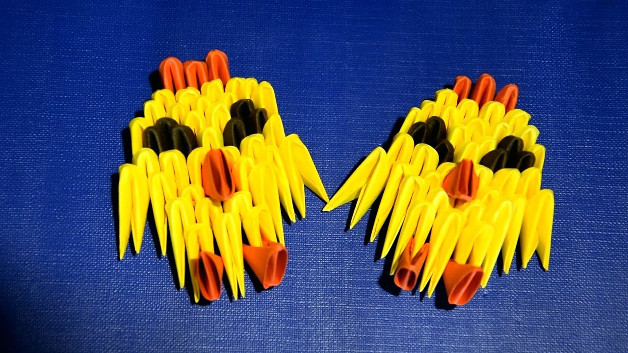 3D origami for beginners easy Chicken (bird) tutorial