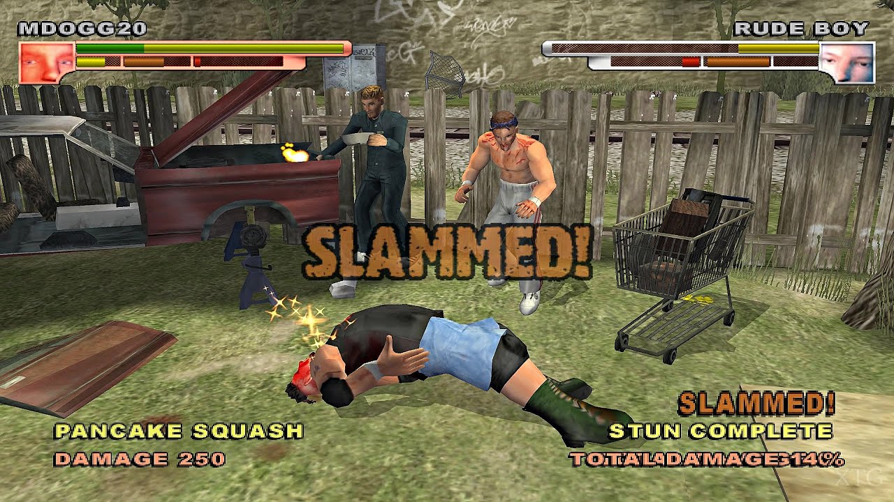 Backyard Wrestling: Не пытайтесь повторить это дома. Геймплей PS2 HD (PCSX2 v1.7.0)