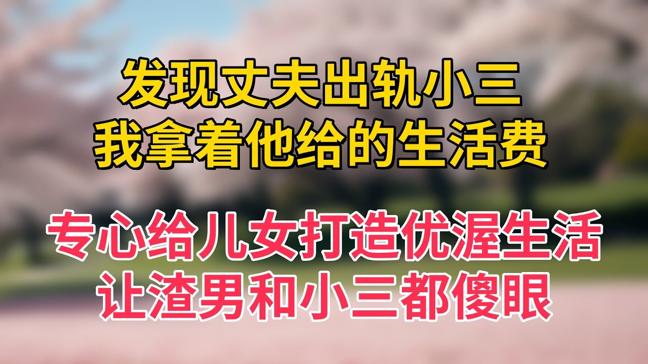 发现丈夫出轨小三，我拿着他给的生活费，专心给儿女打造优渥生活，让渣男和小三都傻眼