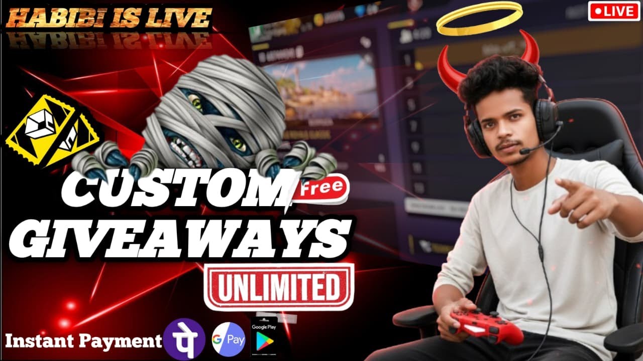 ff live |FREE CUSTOM | live free fire | garena free fire live | HABIBI IS LIVE | Team Code Gameplay