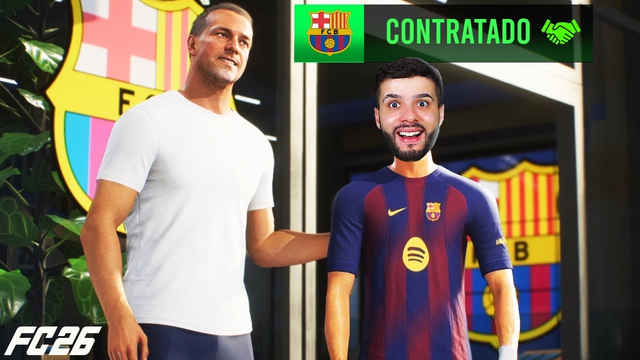 FUI CONTRATADO PELO BARCELONA NO MODO CARREIRA JOGADOR DO FC 26! 🤩