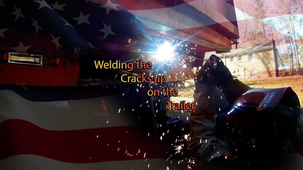 welding up the crack on the trailer