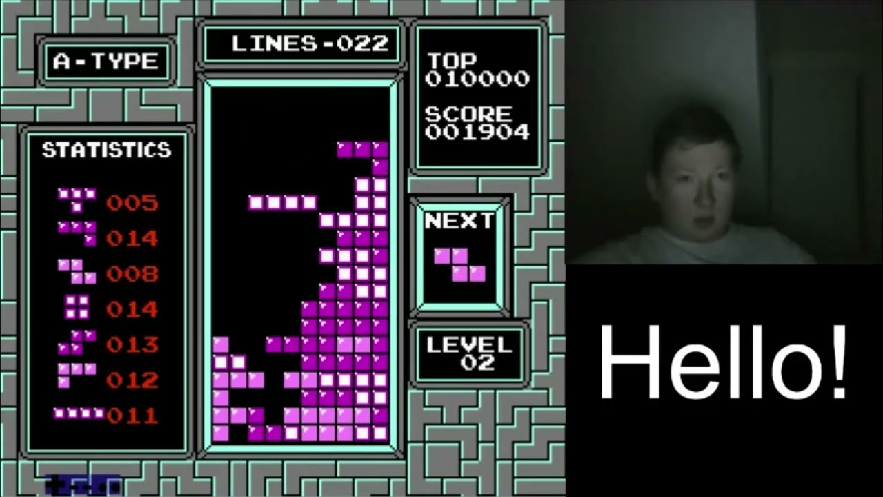 NES Tetris no rotation lvl0 start 59 lines [Former World Record]