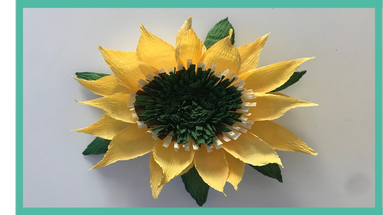 como hacer Girasol en papel crepé para decoración infantil