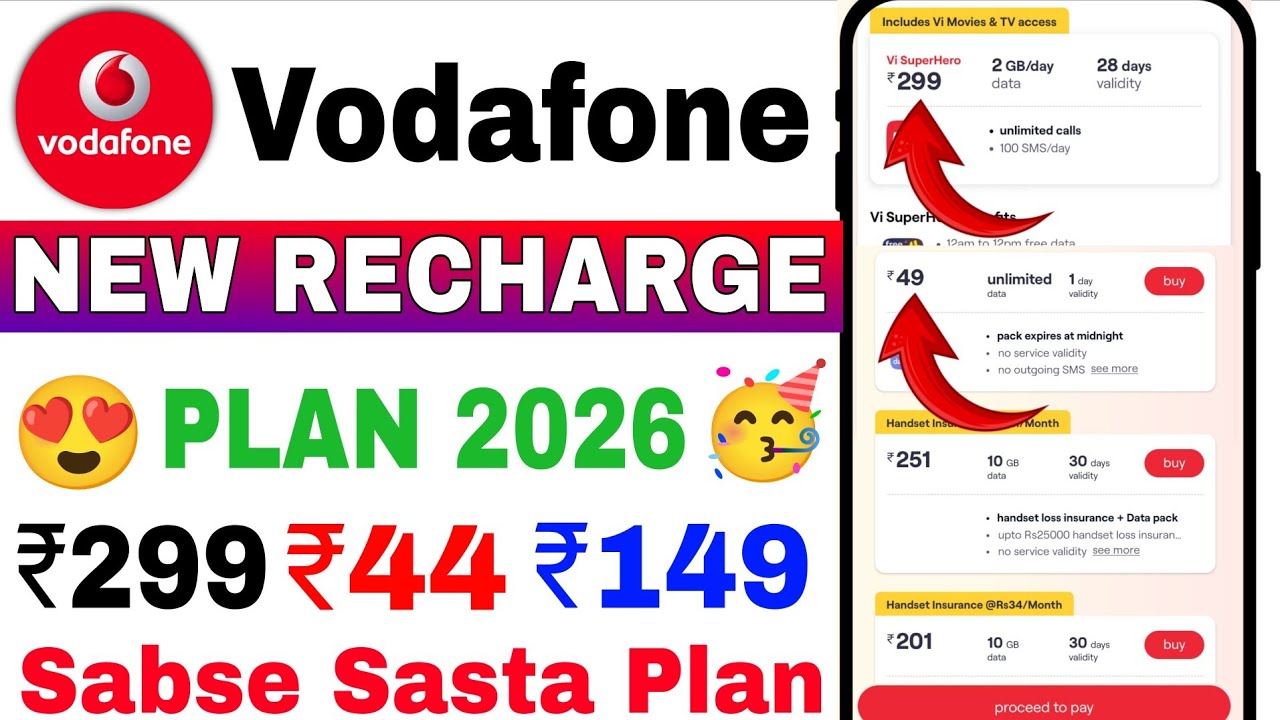 😍Vi New Recharge Plan 2026 | Vi unlimited data Plan | Vi 5G unlimited data | Vi sabse Sasta plan