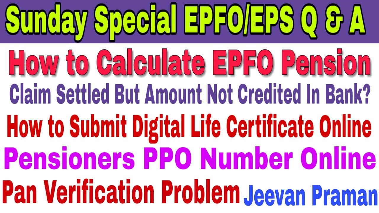 Sunday Spacial EPF/EPS Q & A | How to Calculate Epf Pension | Pan Verification Failed Problem