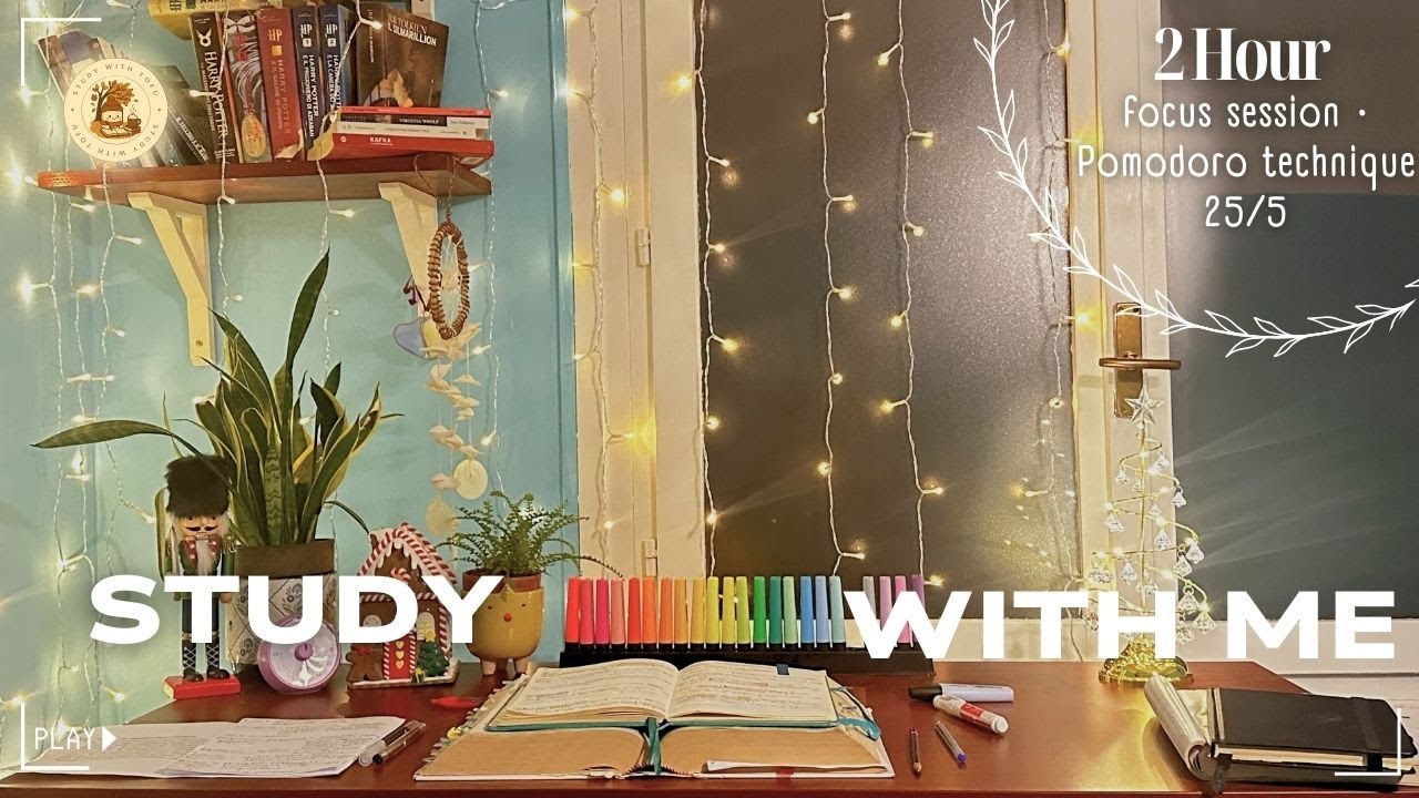 📚 Study With Me | 2 Hours Pomodoro 25/5 | Background Noise, Rain (No Music)