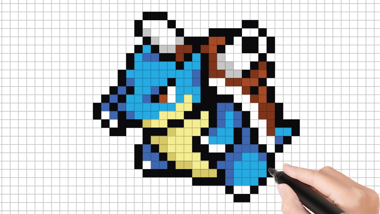 How to draw easy Pokemon Blastoise #Pixel art 