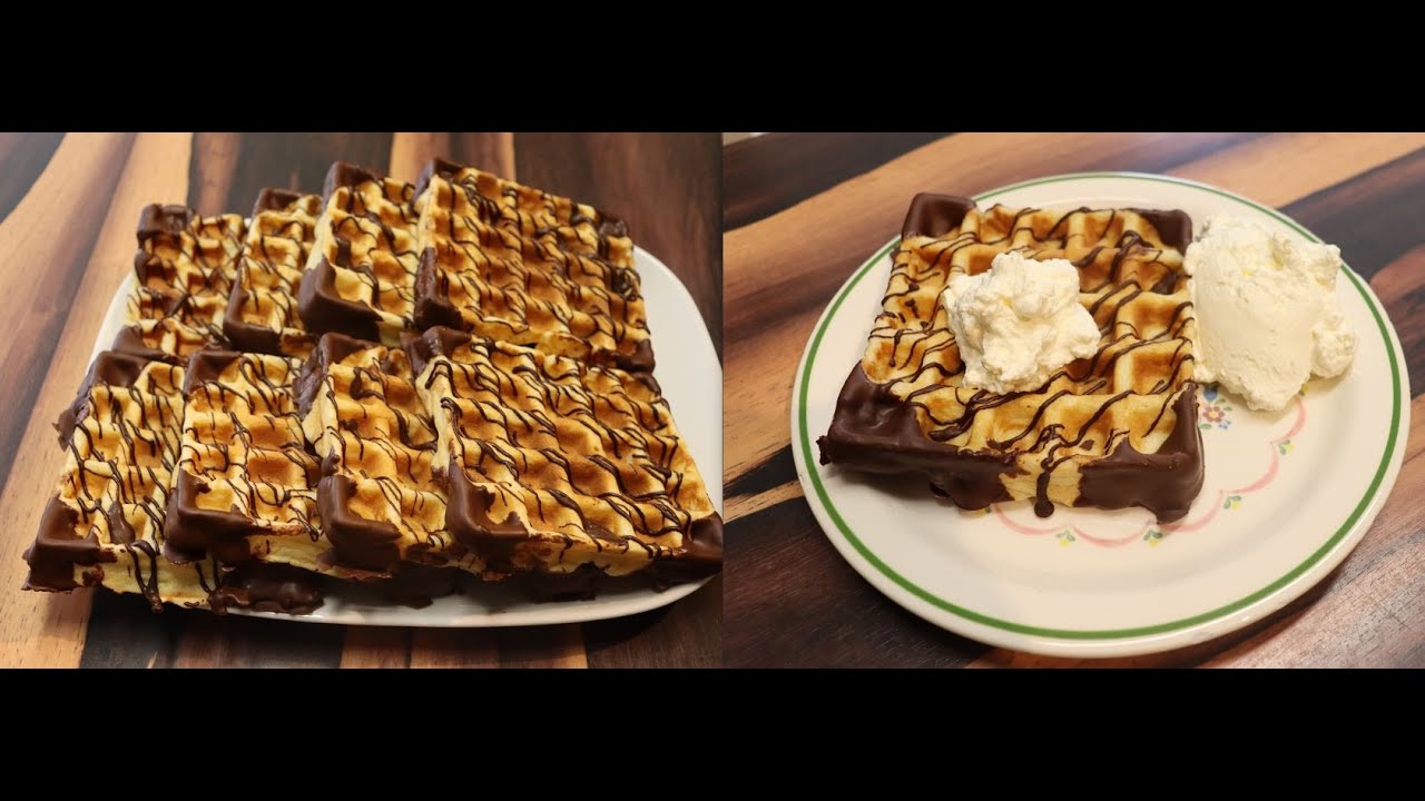 Waffeln mit Schokoecken - belgische Waffeln - einfach & lecker