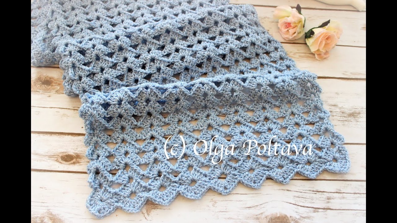 How to Crochet Lace Scarf, Easy Shells Crochet Stitch, Crochet Video Tutorial