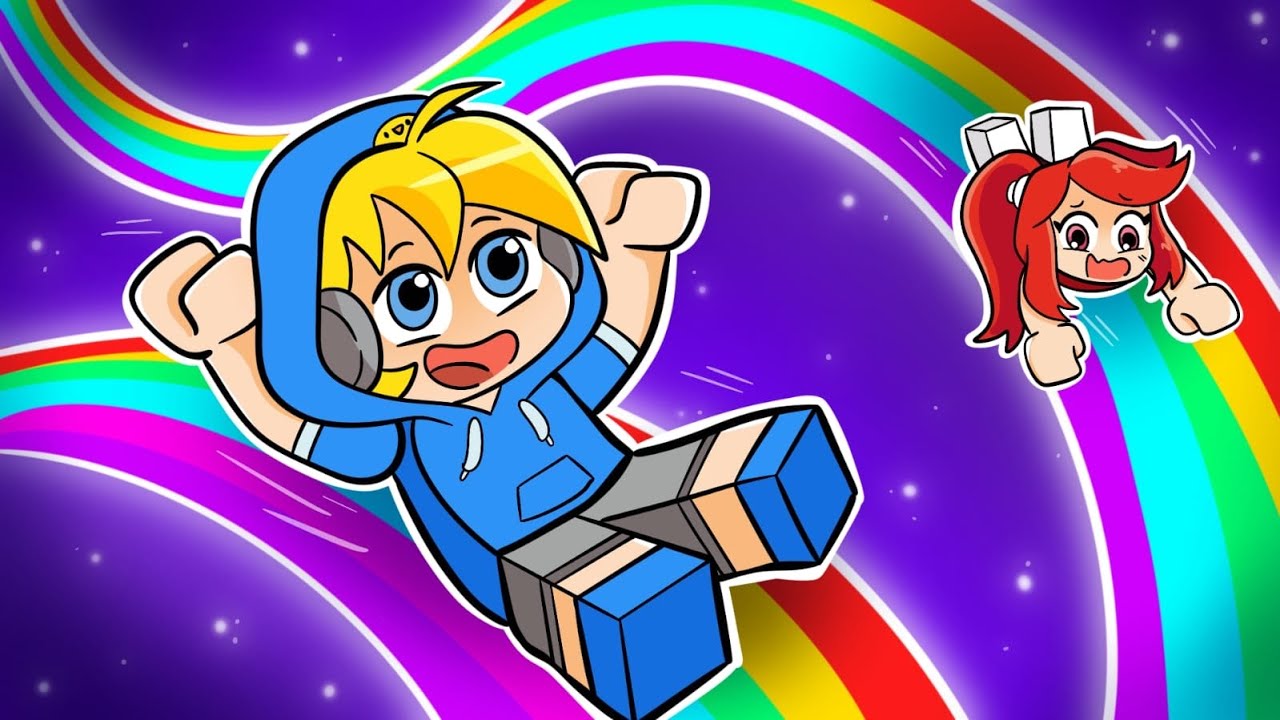 SOPRAVVIVI ALLO SCIVOLO ARCOBALENO PIU' PERICOLOSO DI ROBLOX!!