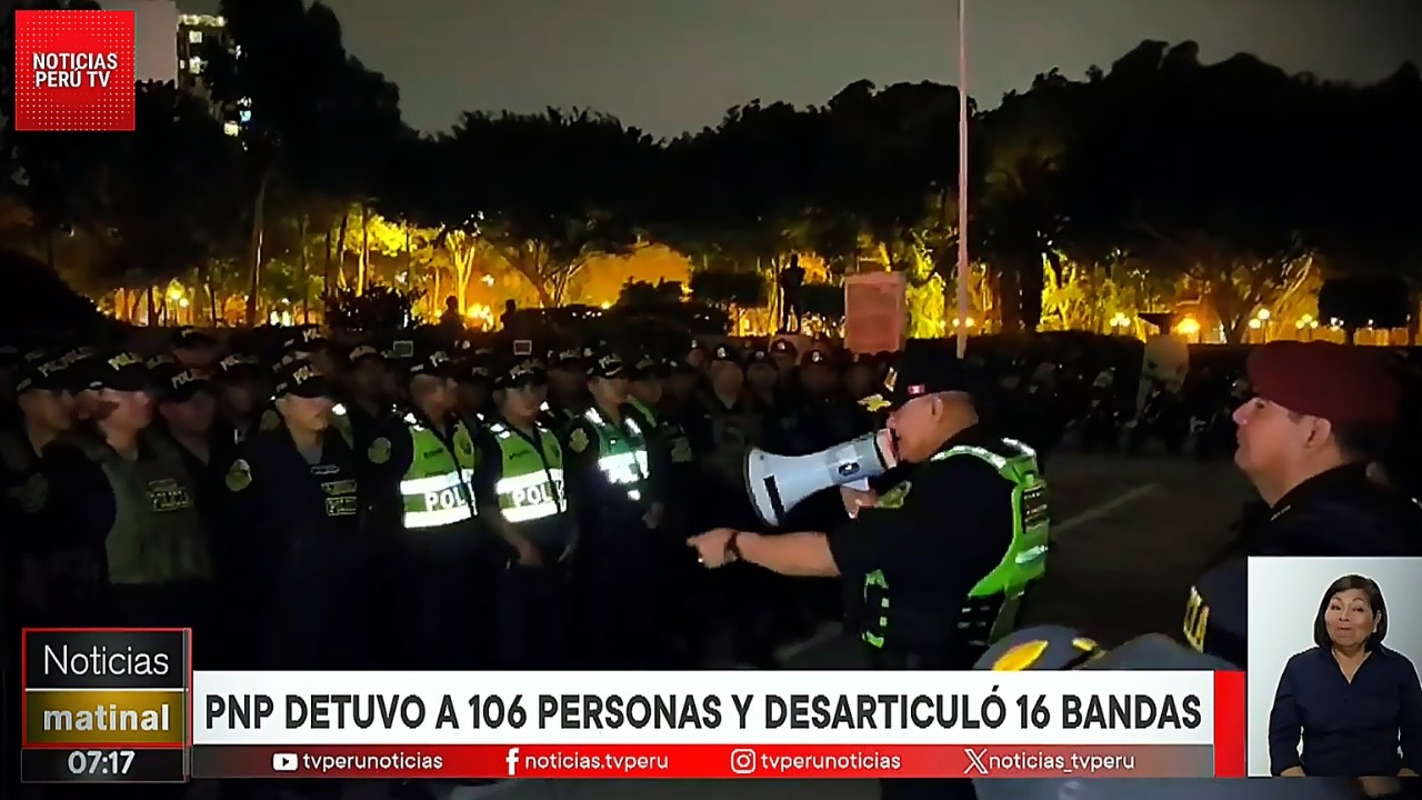 Capturan a 16 Bandas Criminales y 106 Detenidos