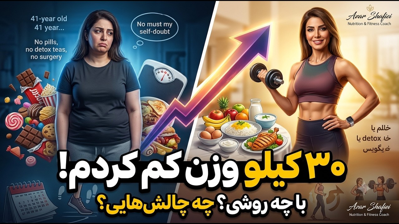 داستان کاهش وزن ۳۰ کیلویی من.  چطور وزن کم کردم و کمر ساعت شنی ساختم