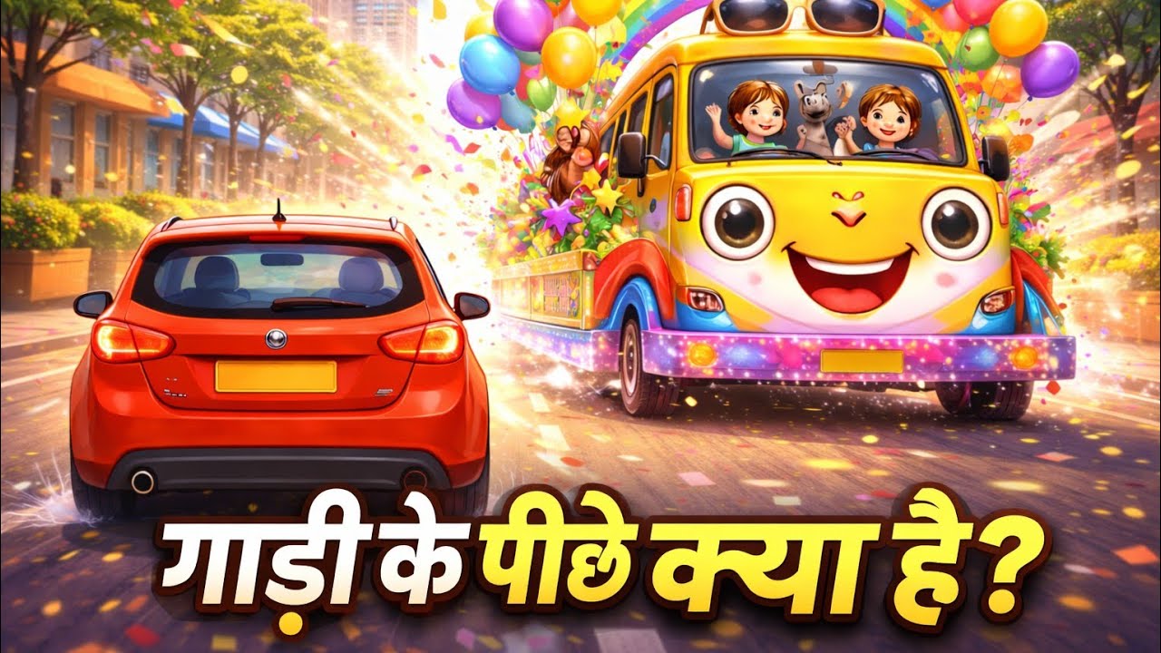 Gadi Ke Piche Kya Hai | New Rhyme For Kids|गाड़ी के पीछे क्या है @kismistoons 