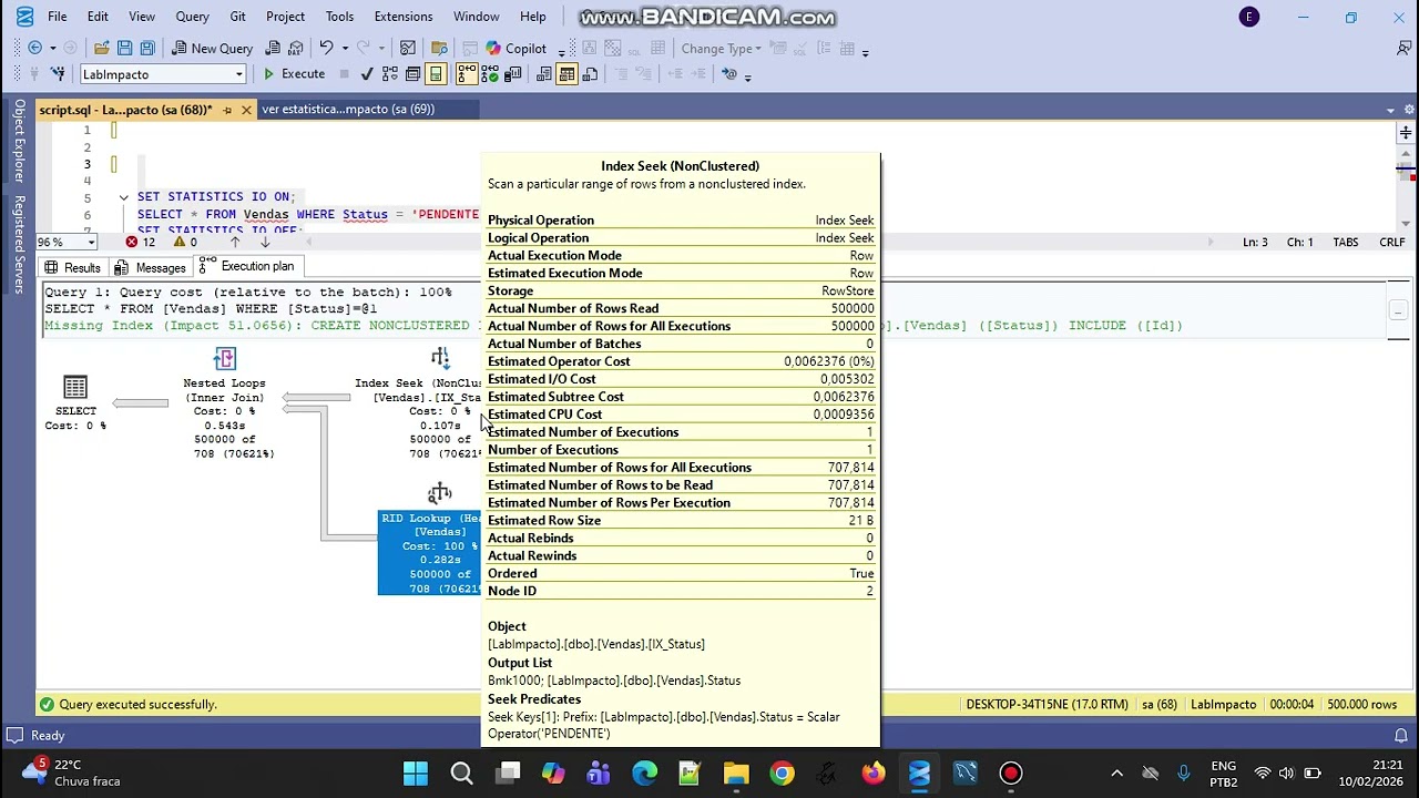 O que acontece no SQL Server quando s estatísticas estão desatualizadas.