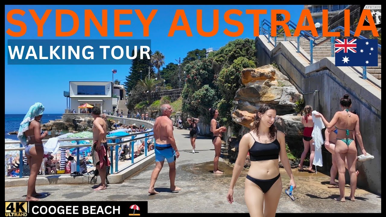 SYDNEY AUSTRALIA VIRTUAL WALKING TOUR | Coogee Beach in Summer | 4K UHD