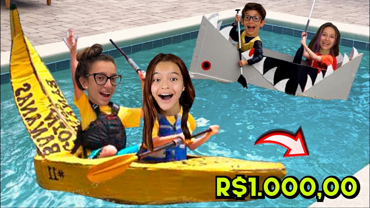 ÚLTIMO A AFUNDAR O BARCO DE PAPELAO GANHA R$ 1.000,00!!! 🛶 Ft. Family Fun5