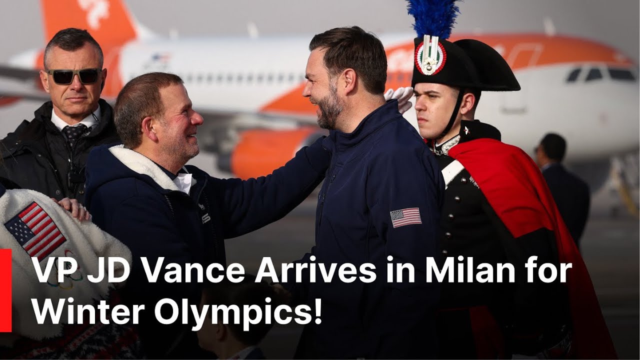 WATCH: US VP Vance, Wife Usha and Secretary Rubio Arrive in Milan for Winter Olympics | AD1Z