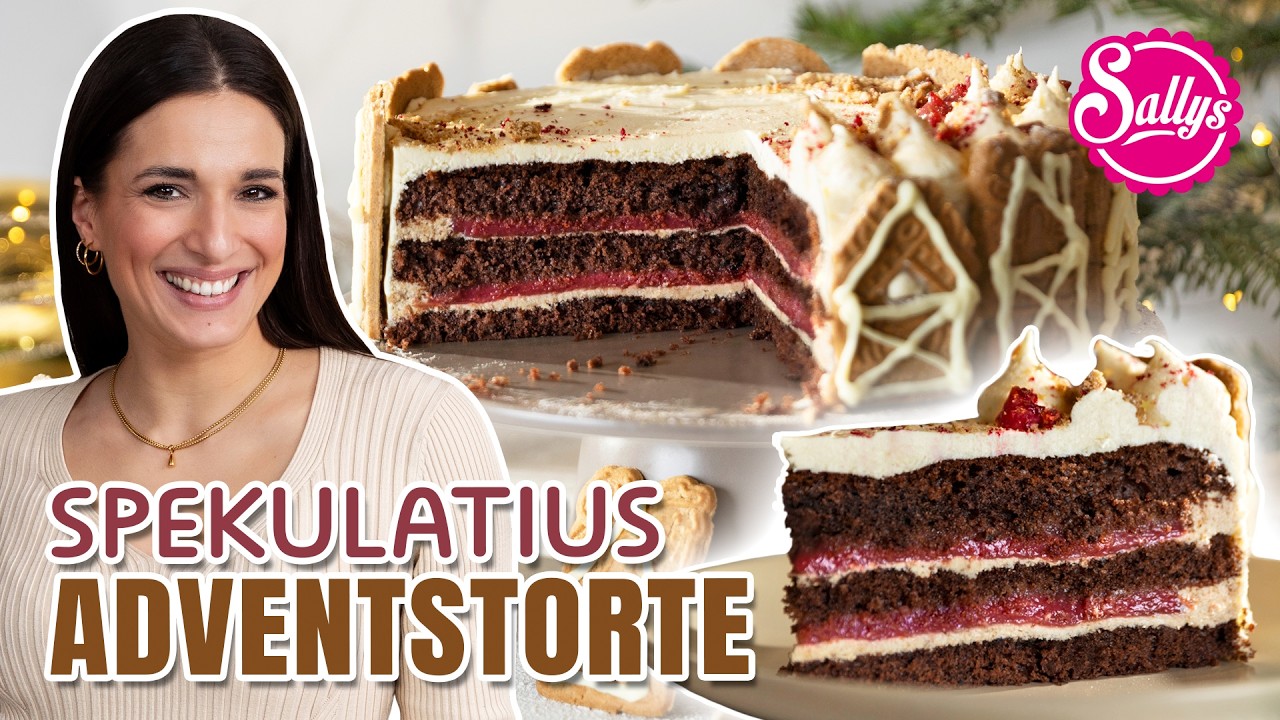 Last minute Christmas Torte 🎄 Spekulatius Torte mit Fruchtfüllung