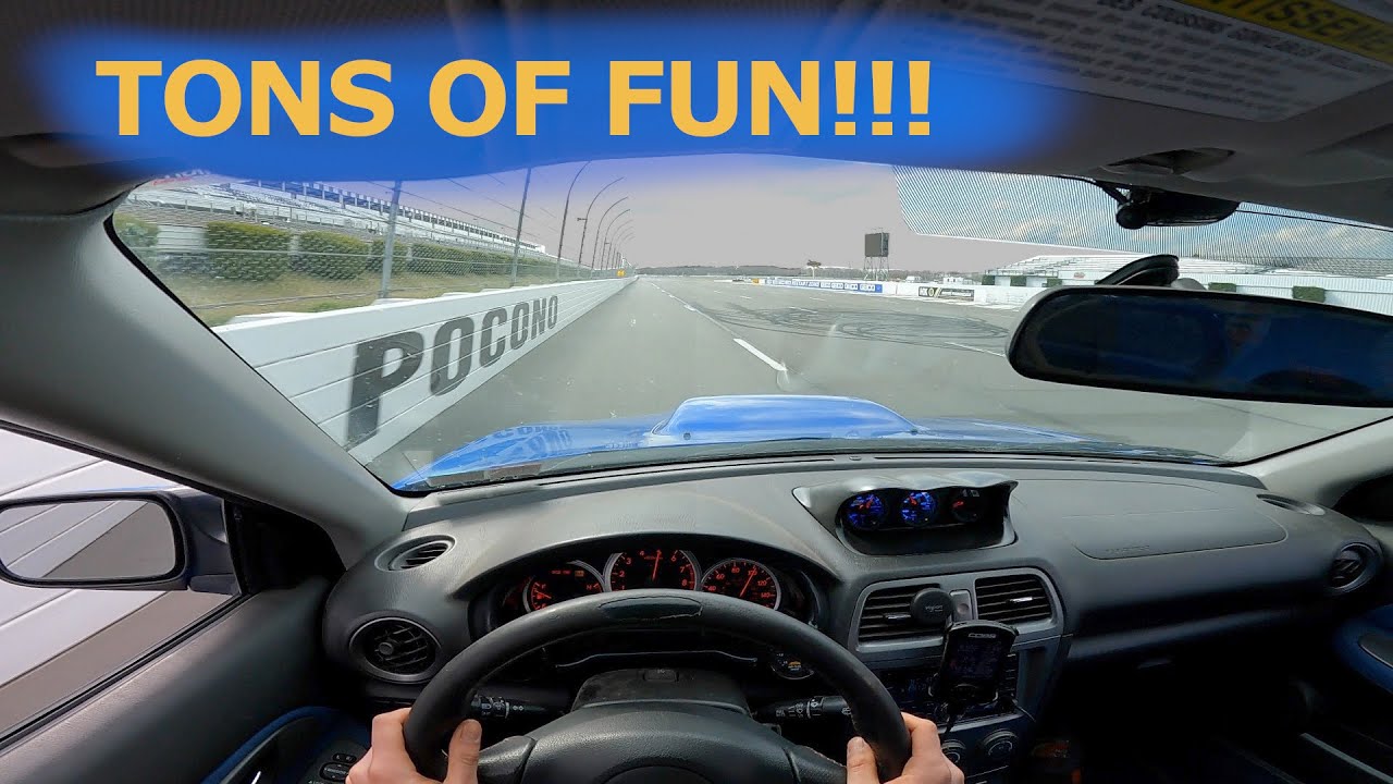 06 SUBARU WRX/STI HITS POCONO RACEWAY TRACK NIGHT (POV)
