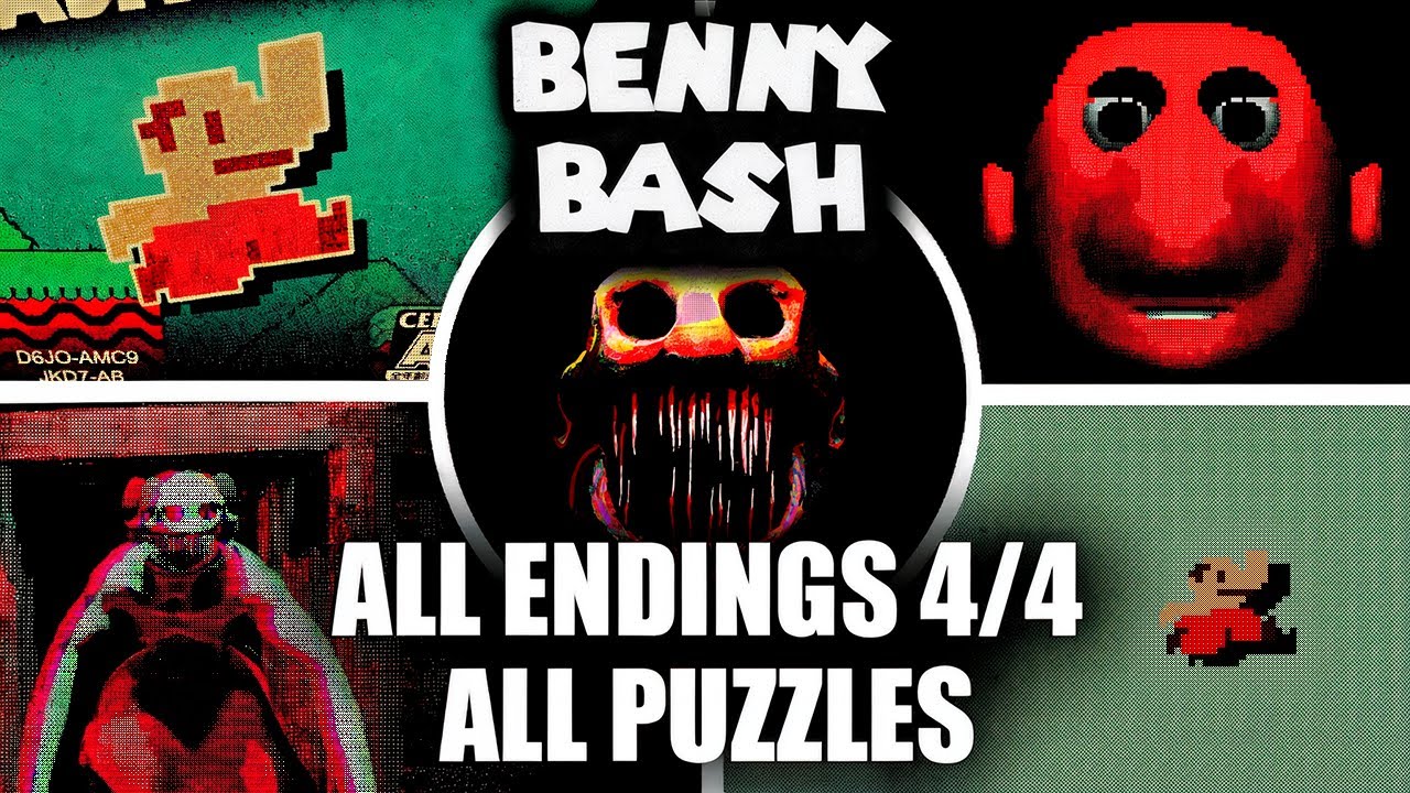 Benny Bash - All Endings 4/4 & All Puzzles in Full Game Walkthrough (Showcase)