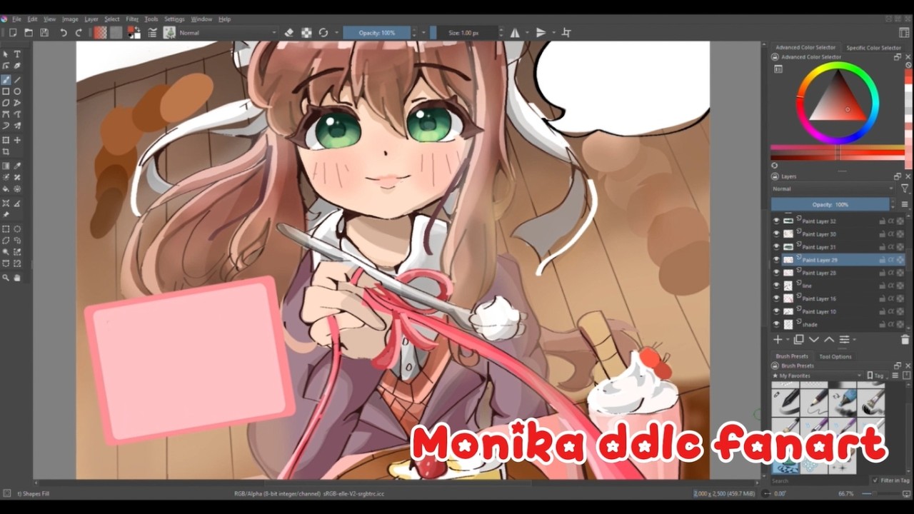 Monika ddlc Fanart | Digital Speedpaint | Doki Doki Literature Club
