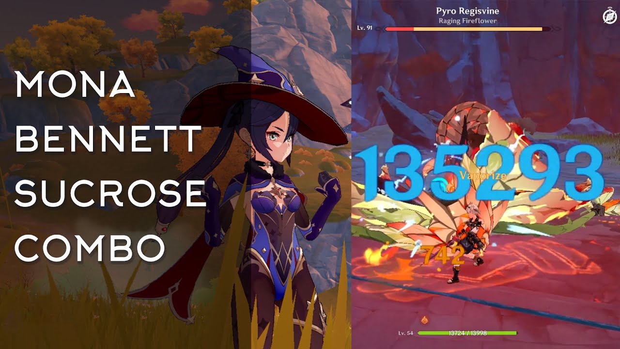 Mona Bennett Sucrose Combo Guide - Genshin Impact - 100K+ damage