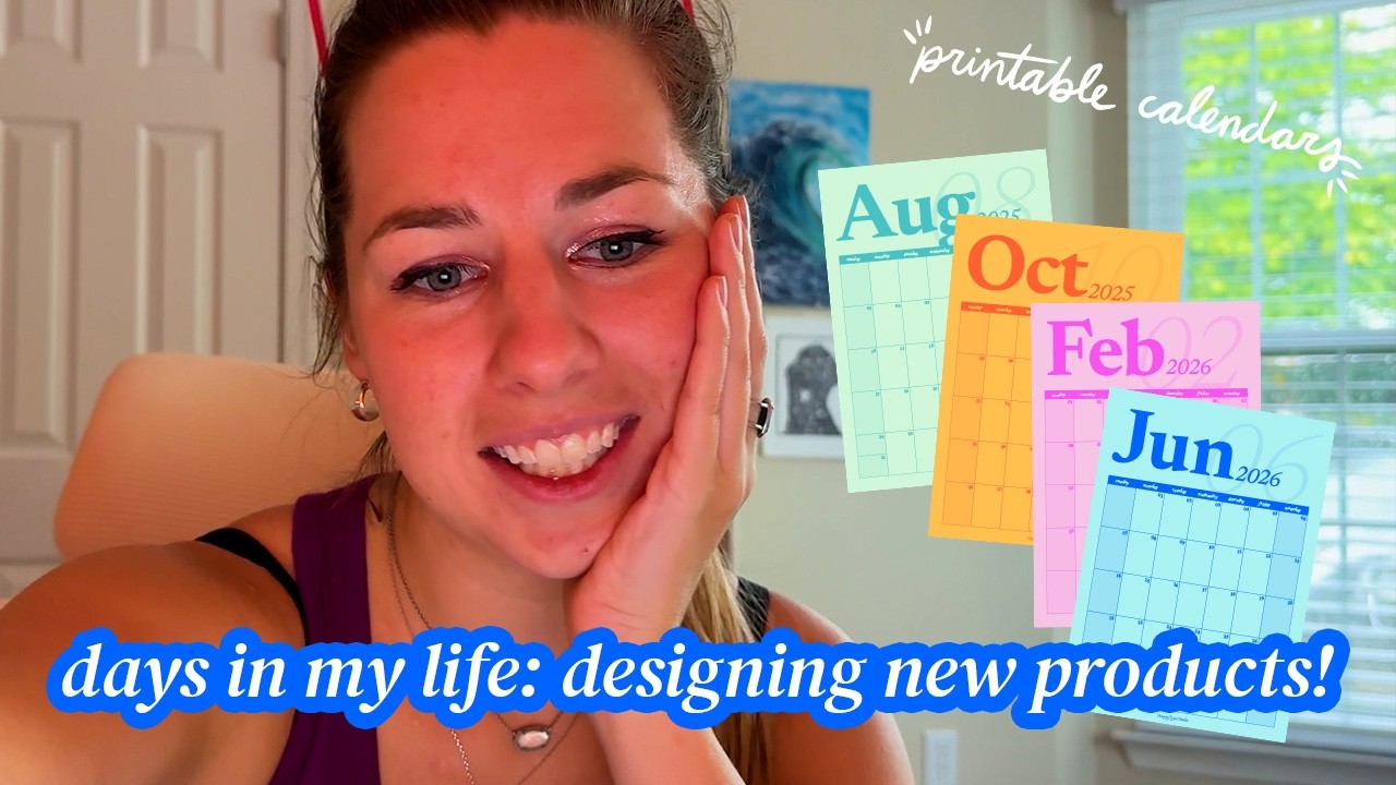 days in my life designing new printable calendars for etsy, TS12 announcement, book haul, and art!!!